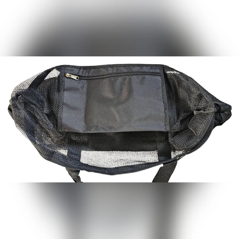 Black Mesh Beach Bag Tote.  New With Out Tags.